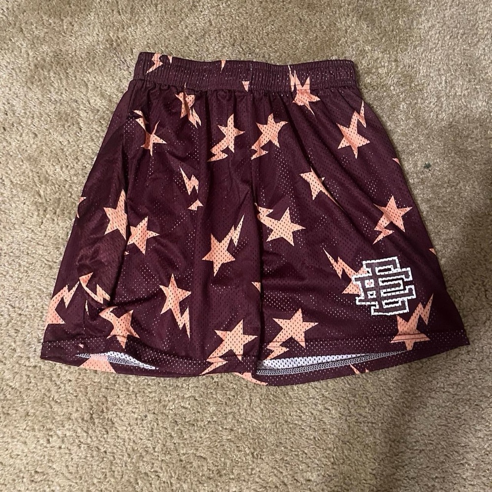 Eric Emanuel Maroon Star Athletic Shorts